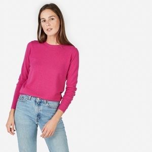 Everlane Cashmere Crew Sweater XXS Hot Berry